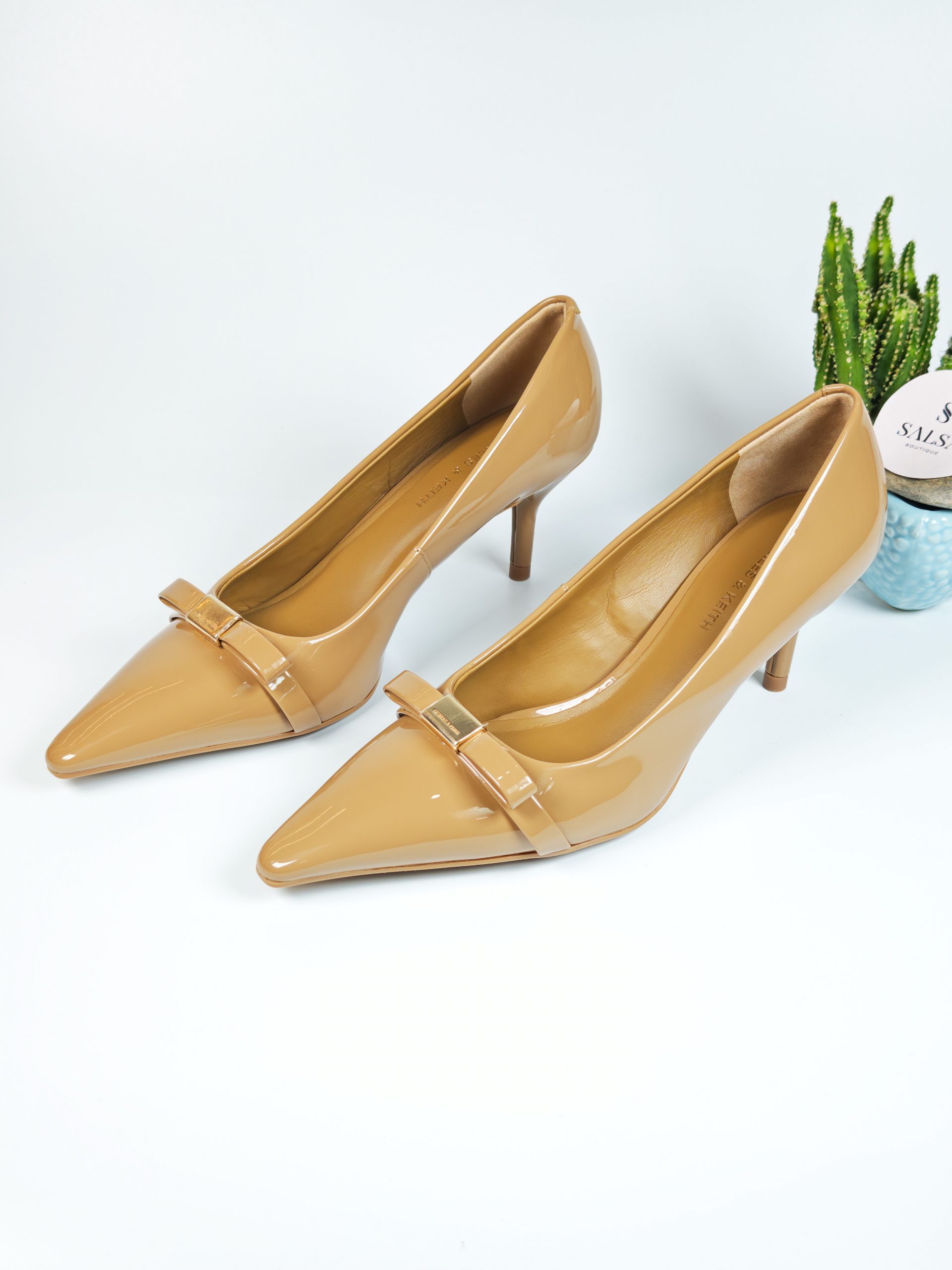 Giày cao gót CNK mũi nhọn đính nơ - Ảnh 6