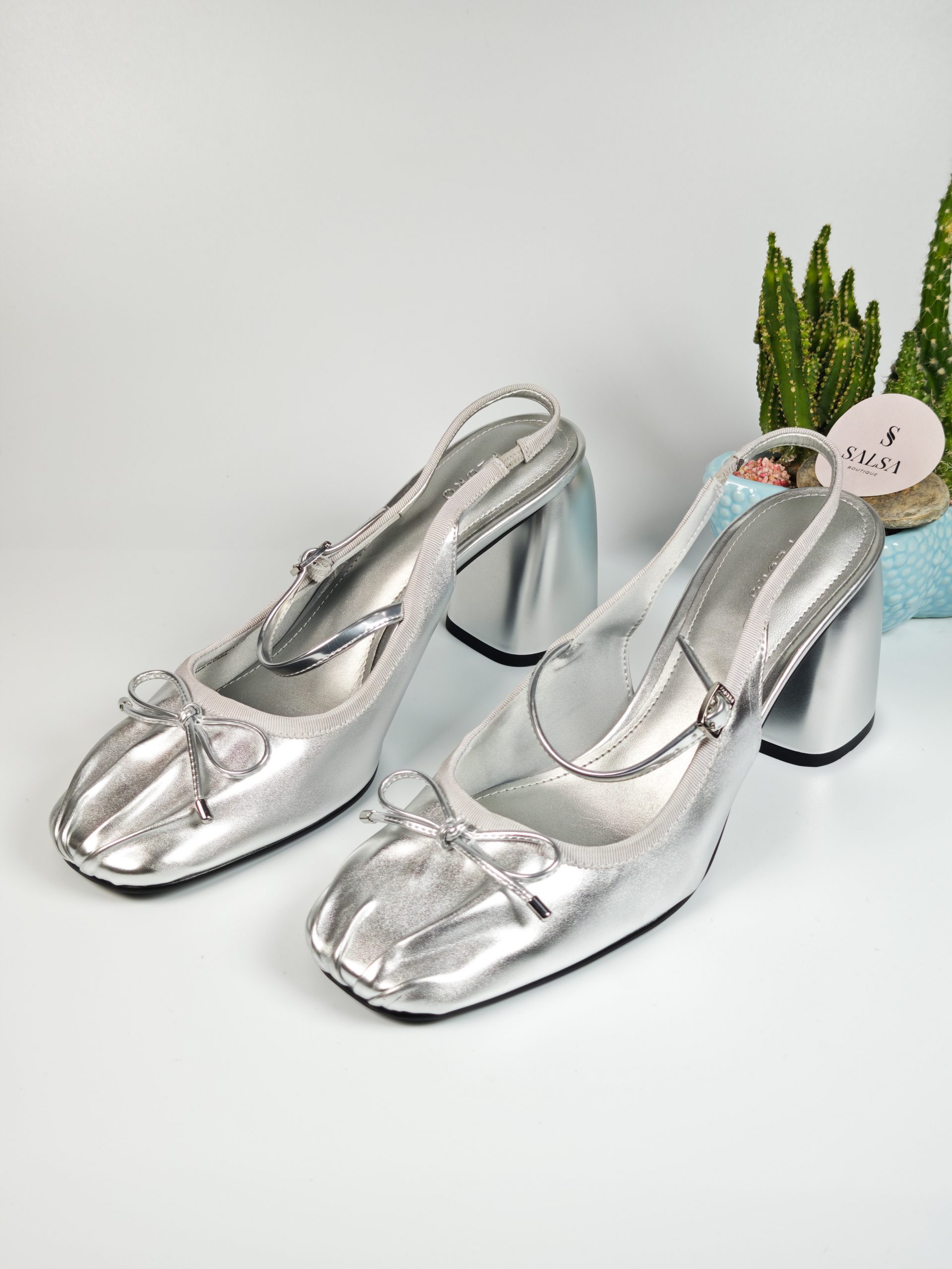Giày slingback PEDRO mũi nhún nơ dây - Ảnh 6