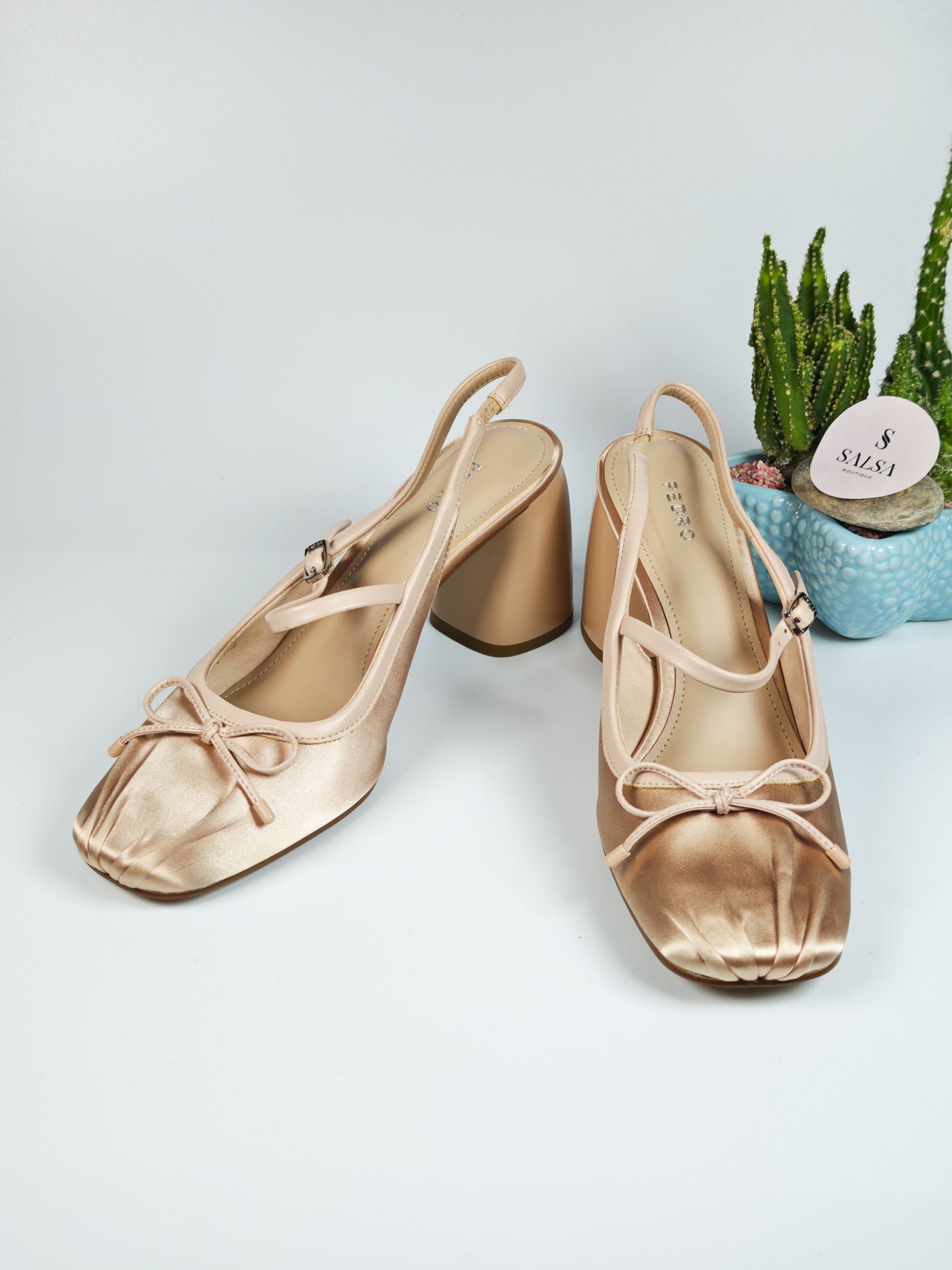 Giày slingback PEDRO mũi nhún nơ dây - Ảnh 8