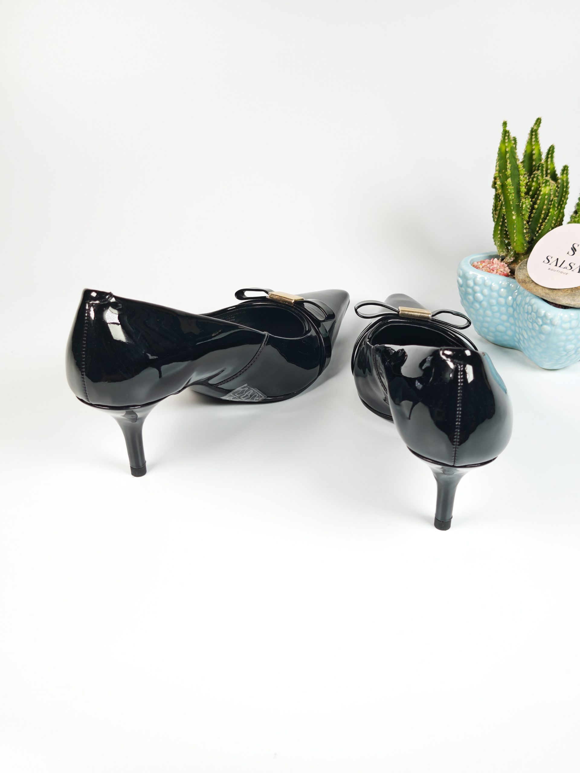 Giày cao gót CNK mũi nhọn đính nơ - Ảnh 10