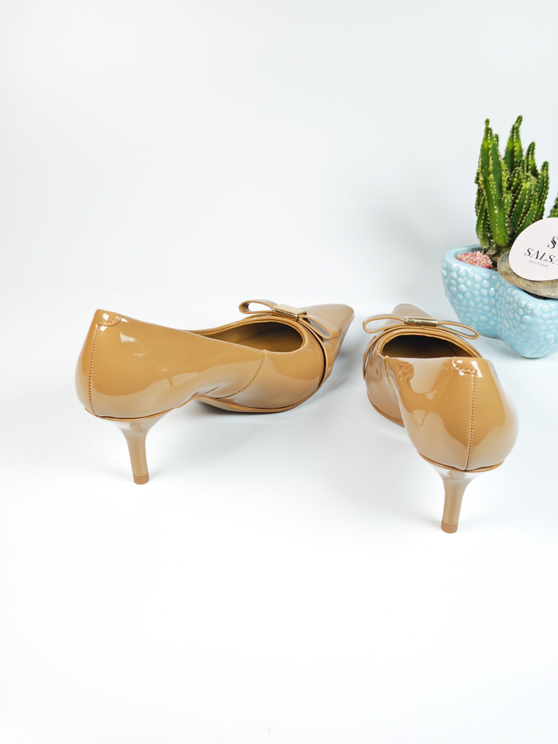 Giày cao gót CNK mũi nhọn đính nơ - Ảnh 7