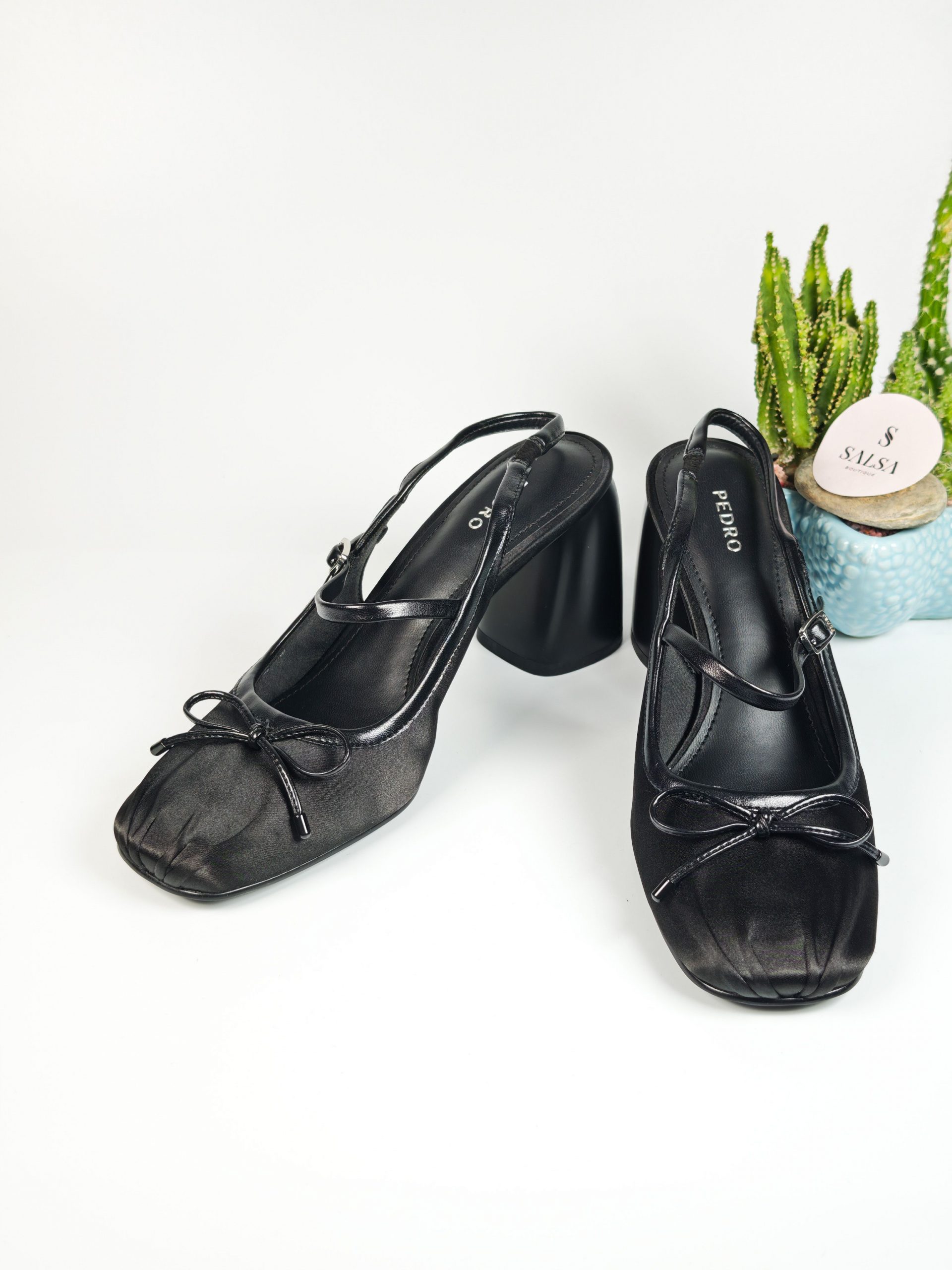 Giày slingback PEDRO mũi nhún nơ dây - Ảnh 2