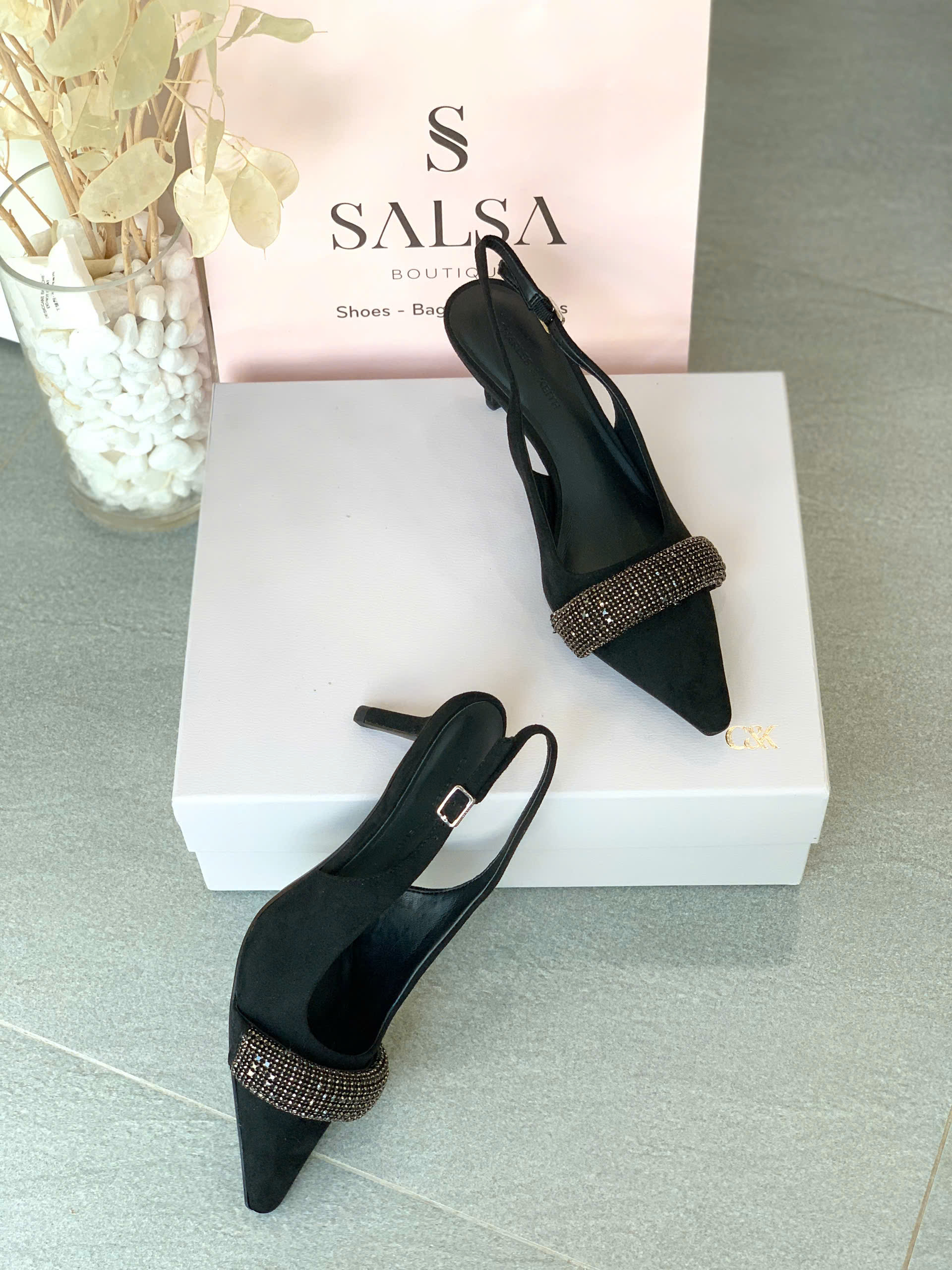 Giày slingback CNK đính đá - Ảnh 4