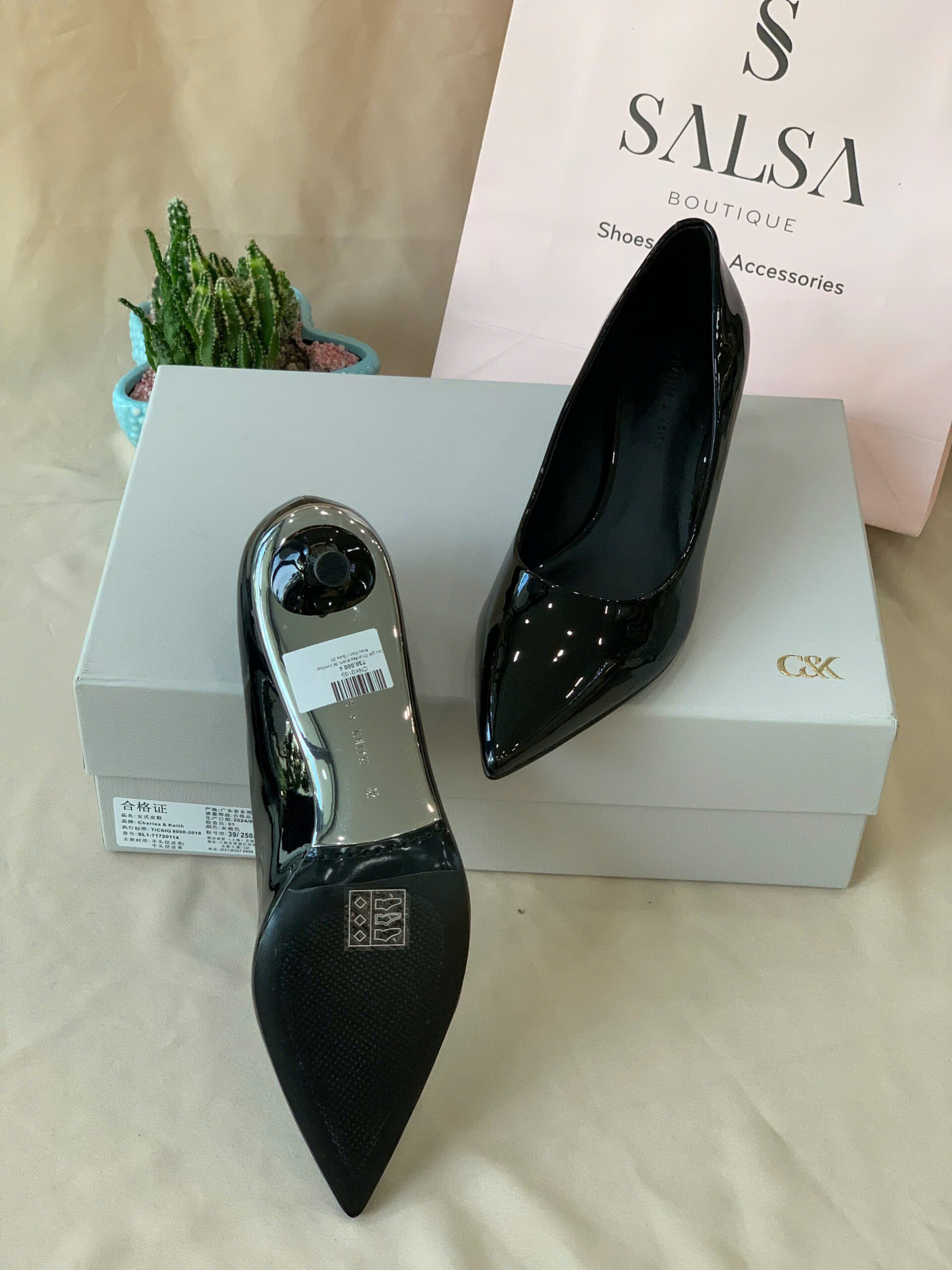 Giày cao gót CNK đế kim loại - Ảnh 5