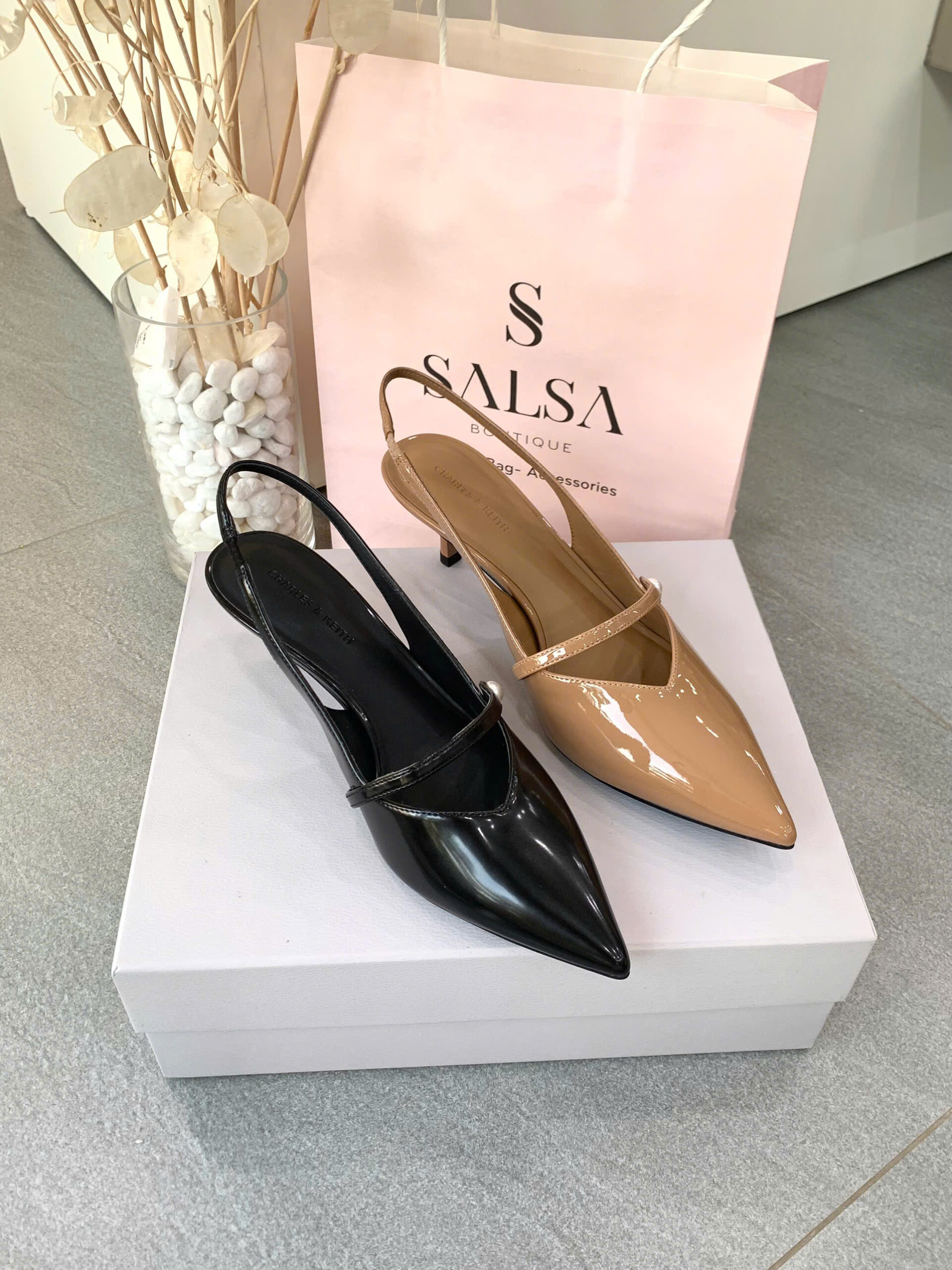 Giày slingback CNK quai ngang ngọc - Ảnh 2