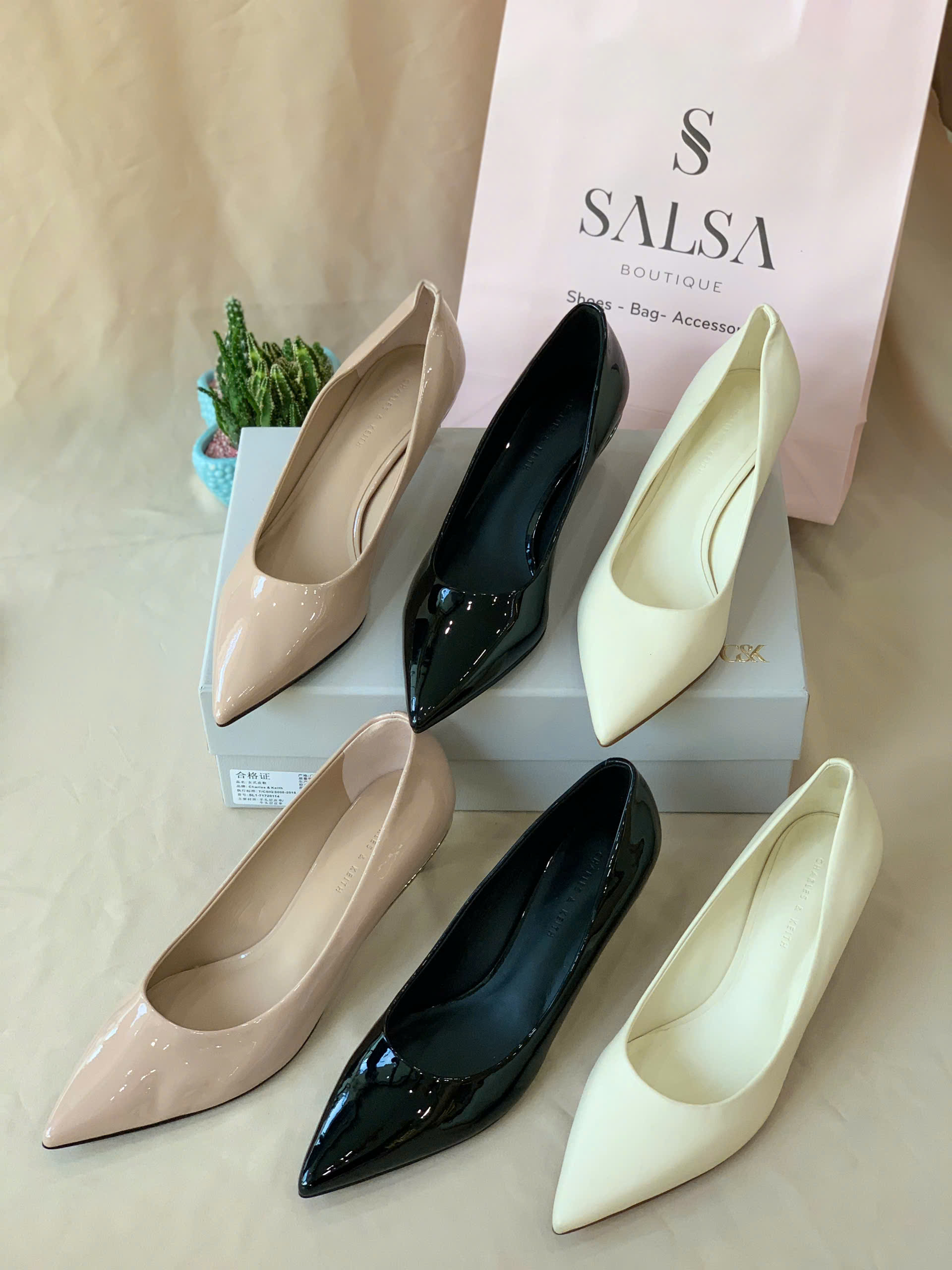 Giày cao gót CNK đế kim loại