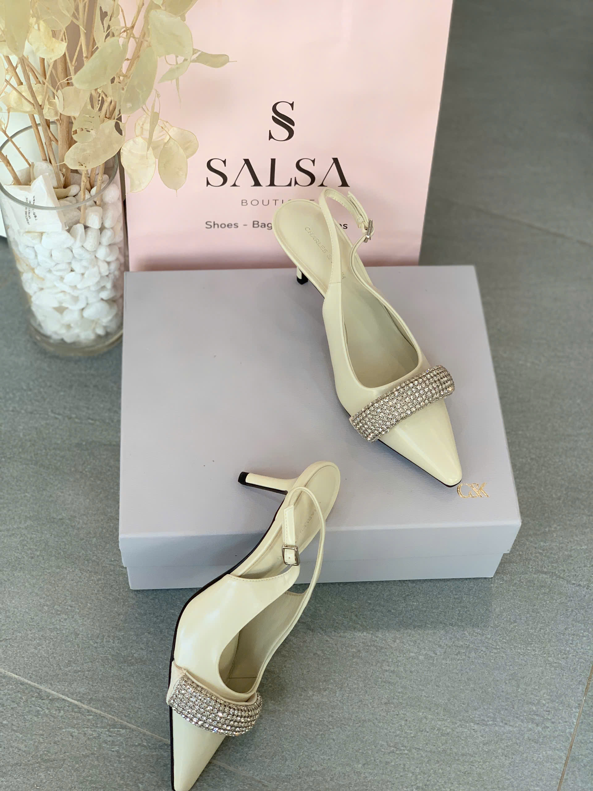 Giày slingback CNK đính đá - Ảnh 6