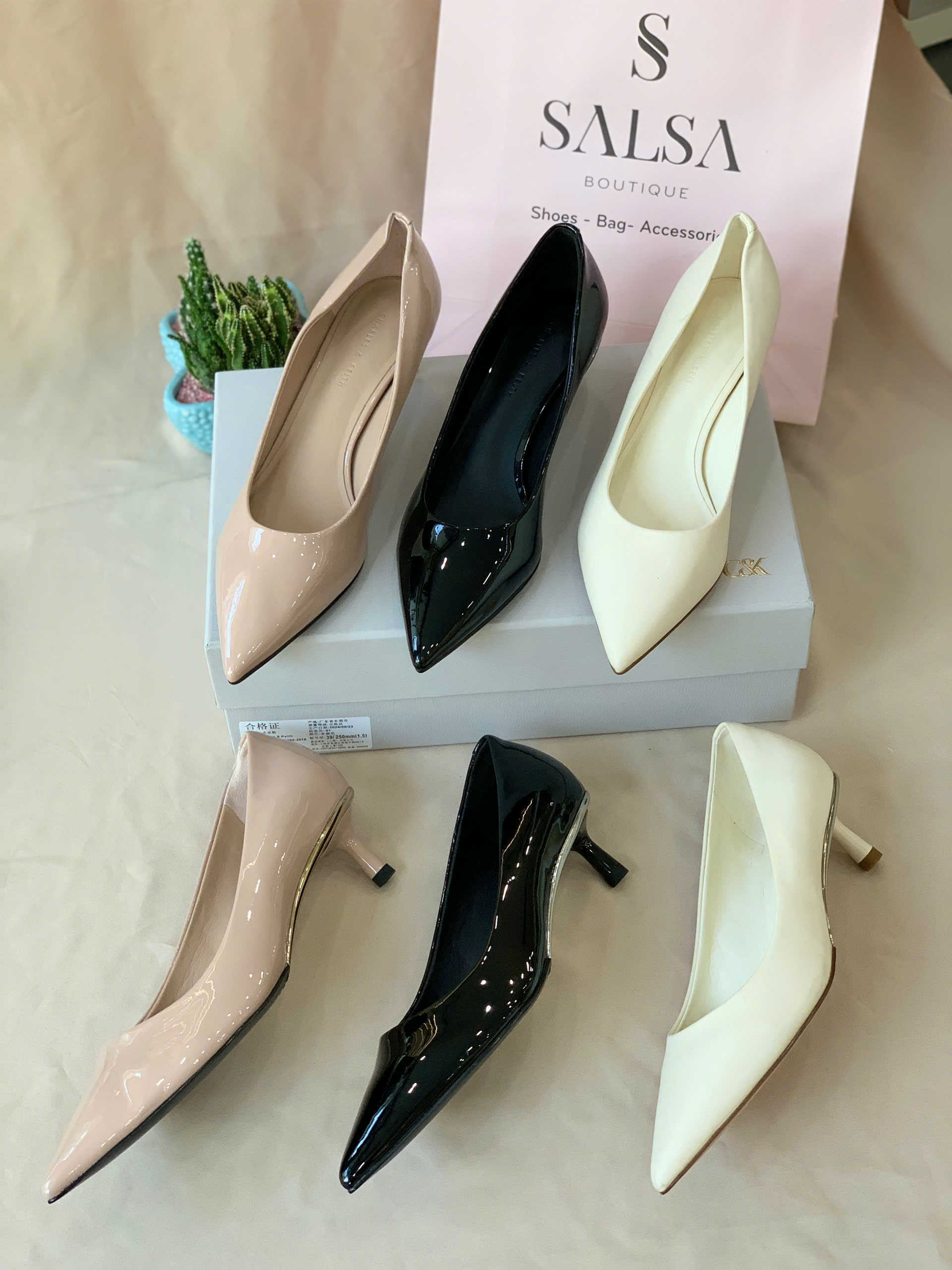 Giày cao gót CNK đế kim loại - Ảnh 2