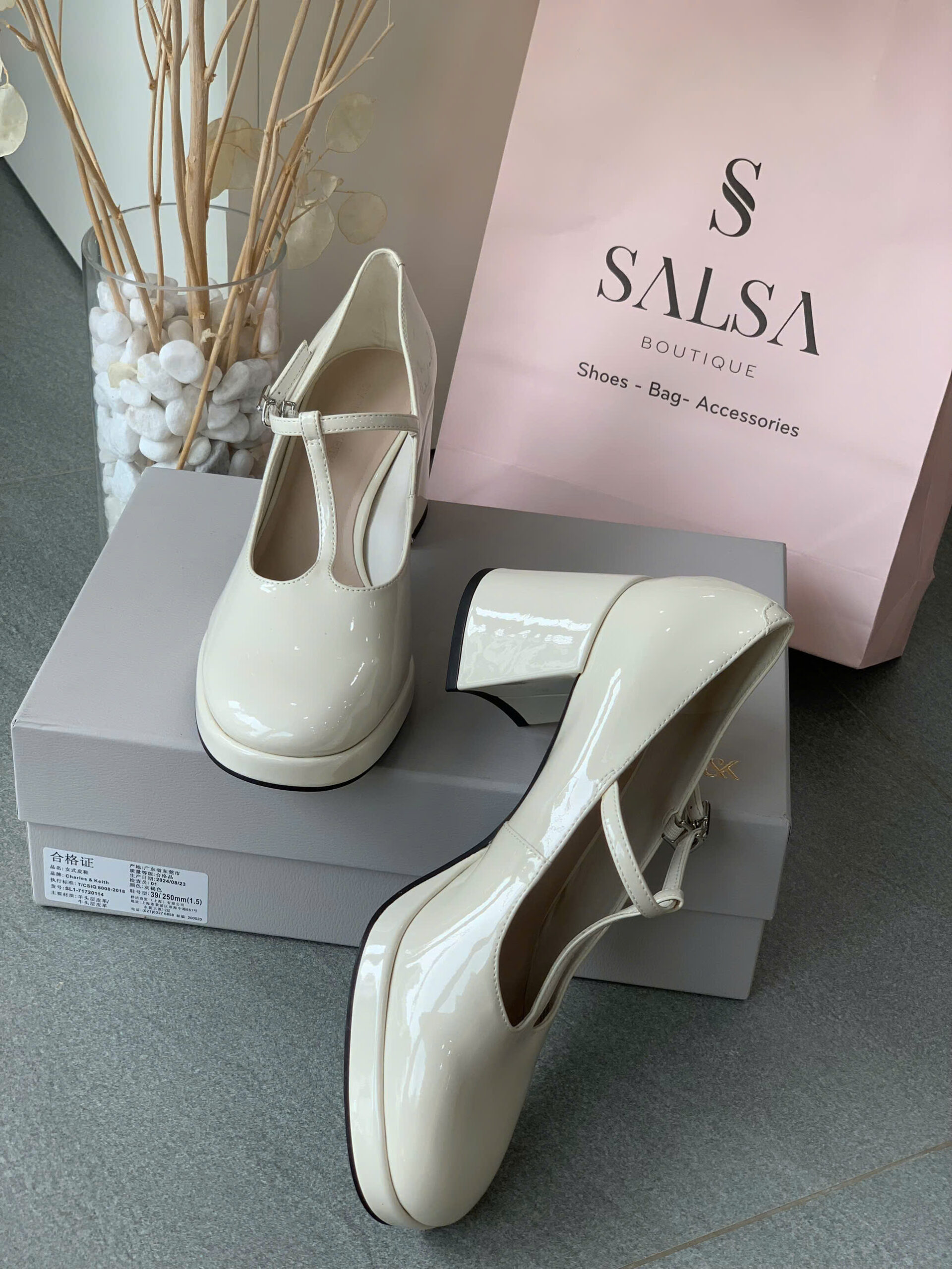 Giày búp bê Mary Jane CNK cao gót - Ảnh 5