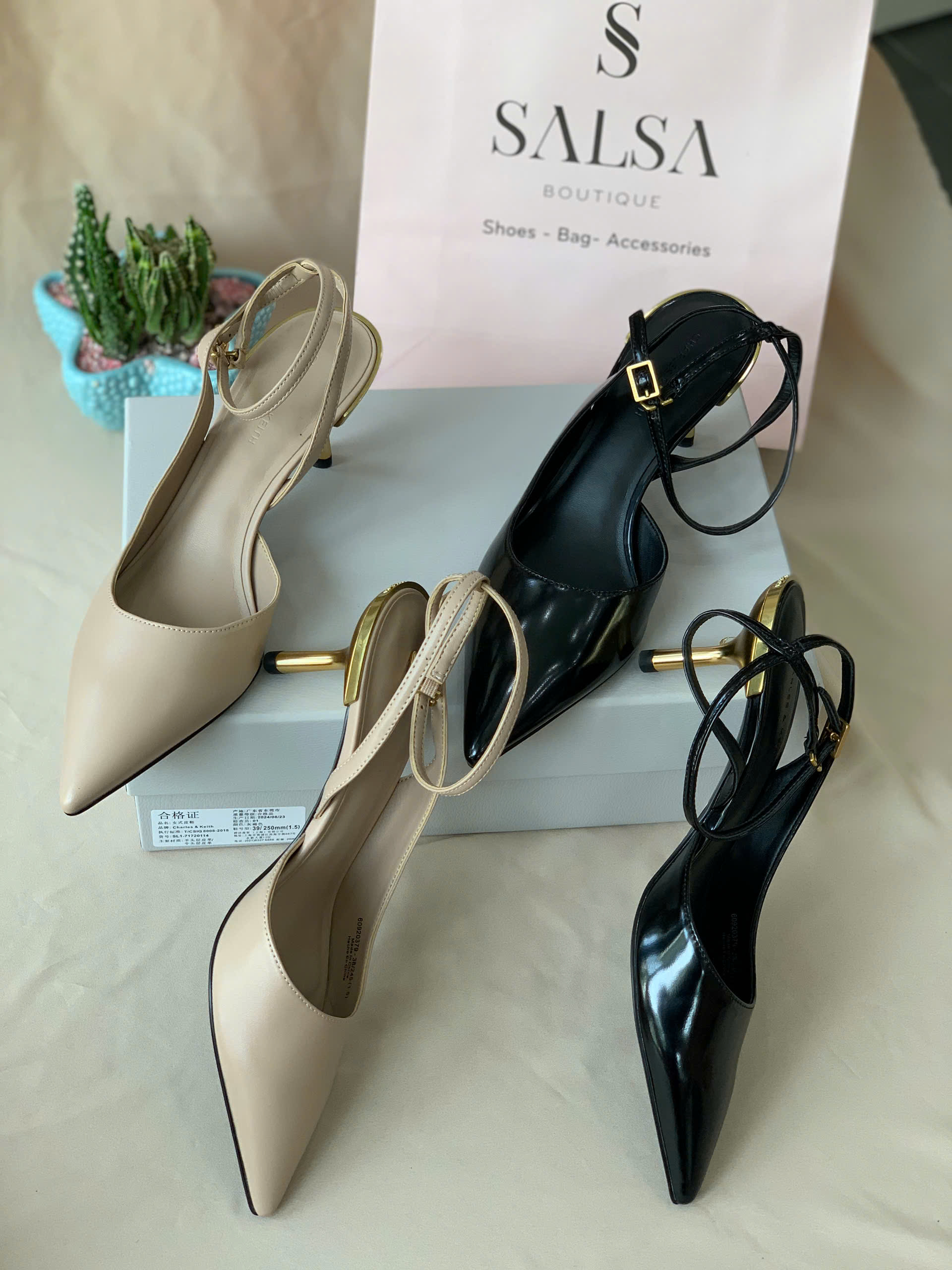 Giày cao gót CNK quai cổ chân