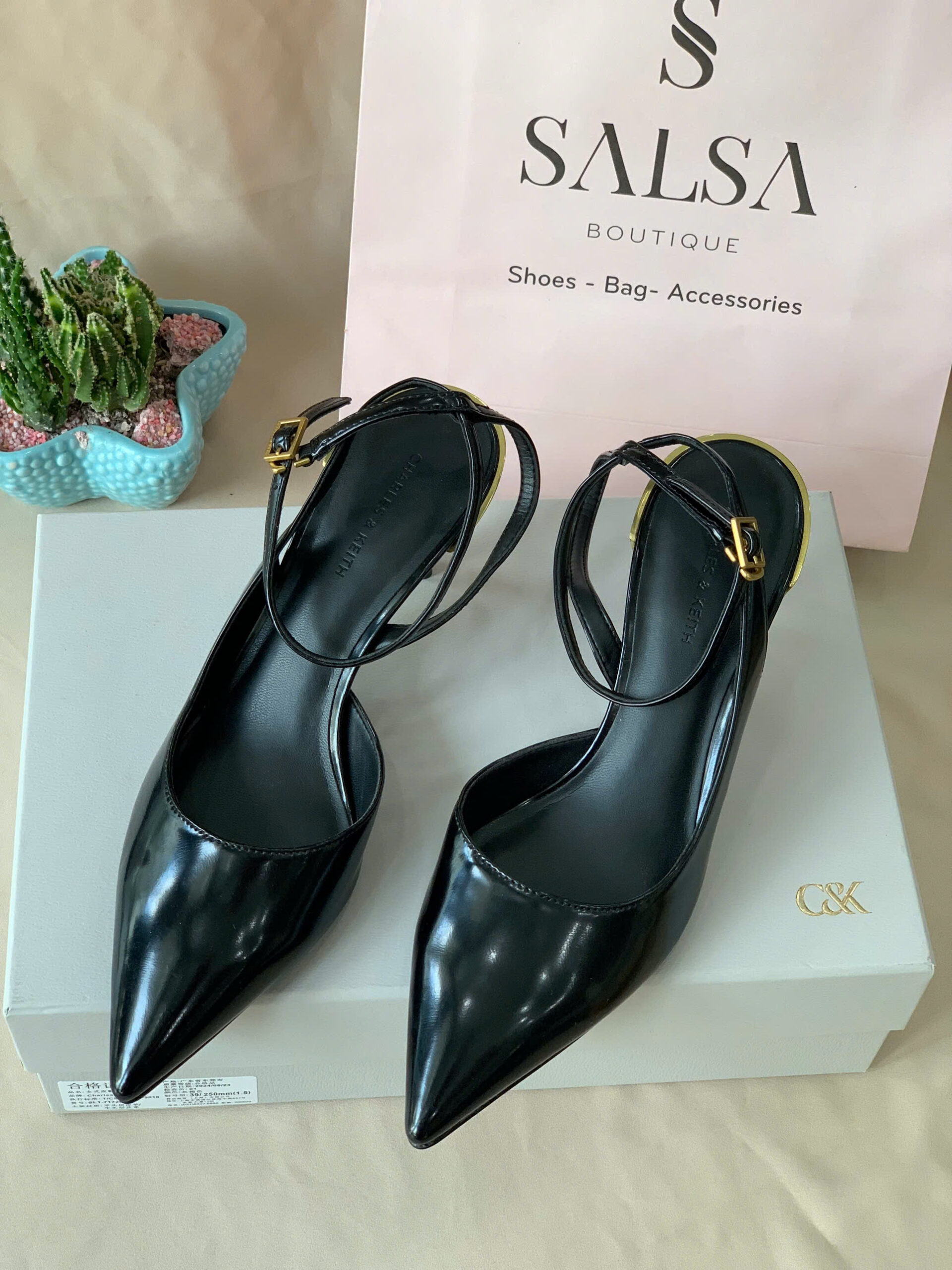 Giày cao gót CNK quai cổ chân - Ảnh 5