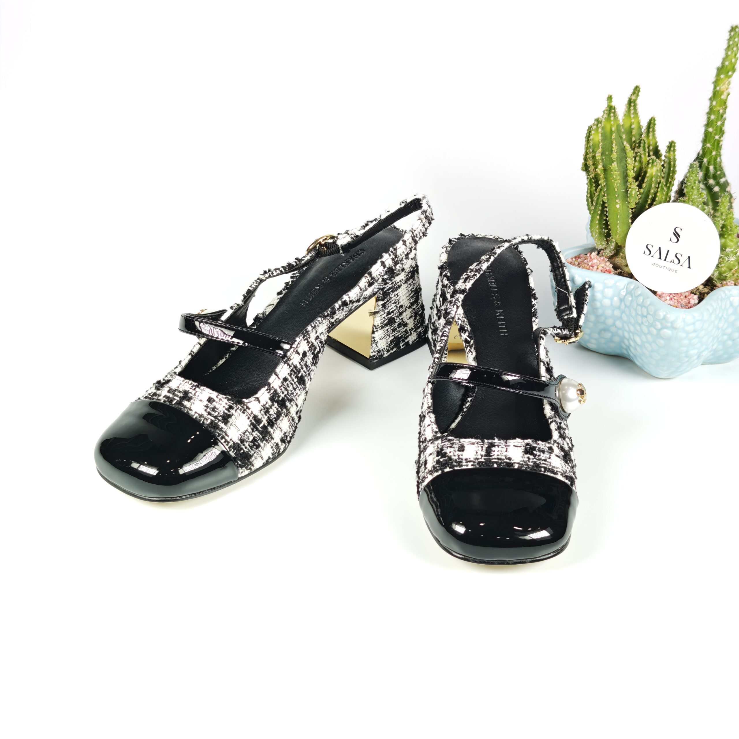 Giày slingback CNK mũi vuông quai đá - Ảnh 2