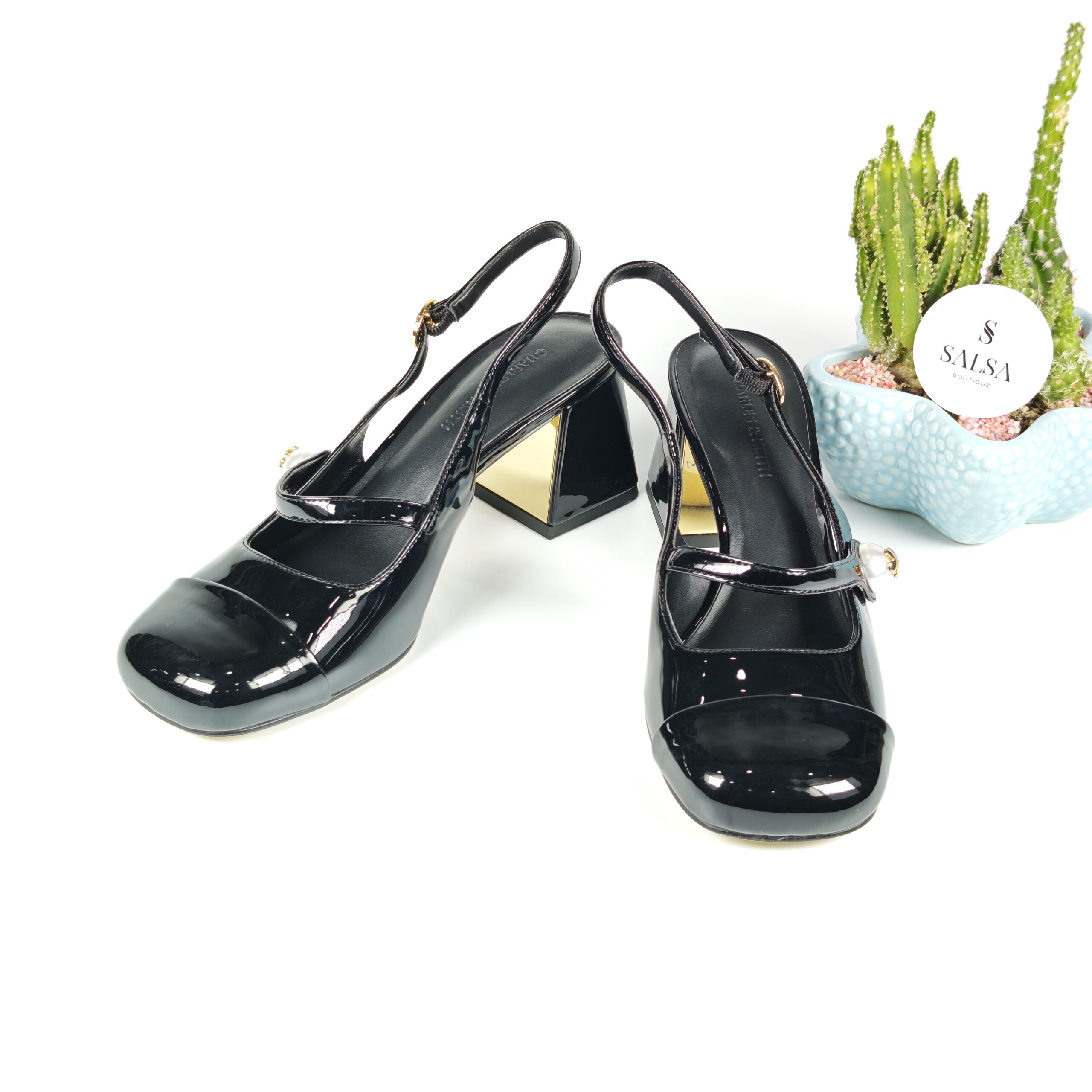 Giày slingback CNK mũi vuông quai đá - Ảnh 5