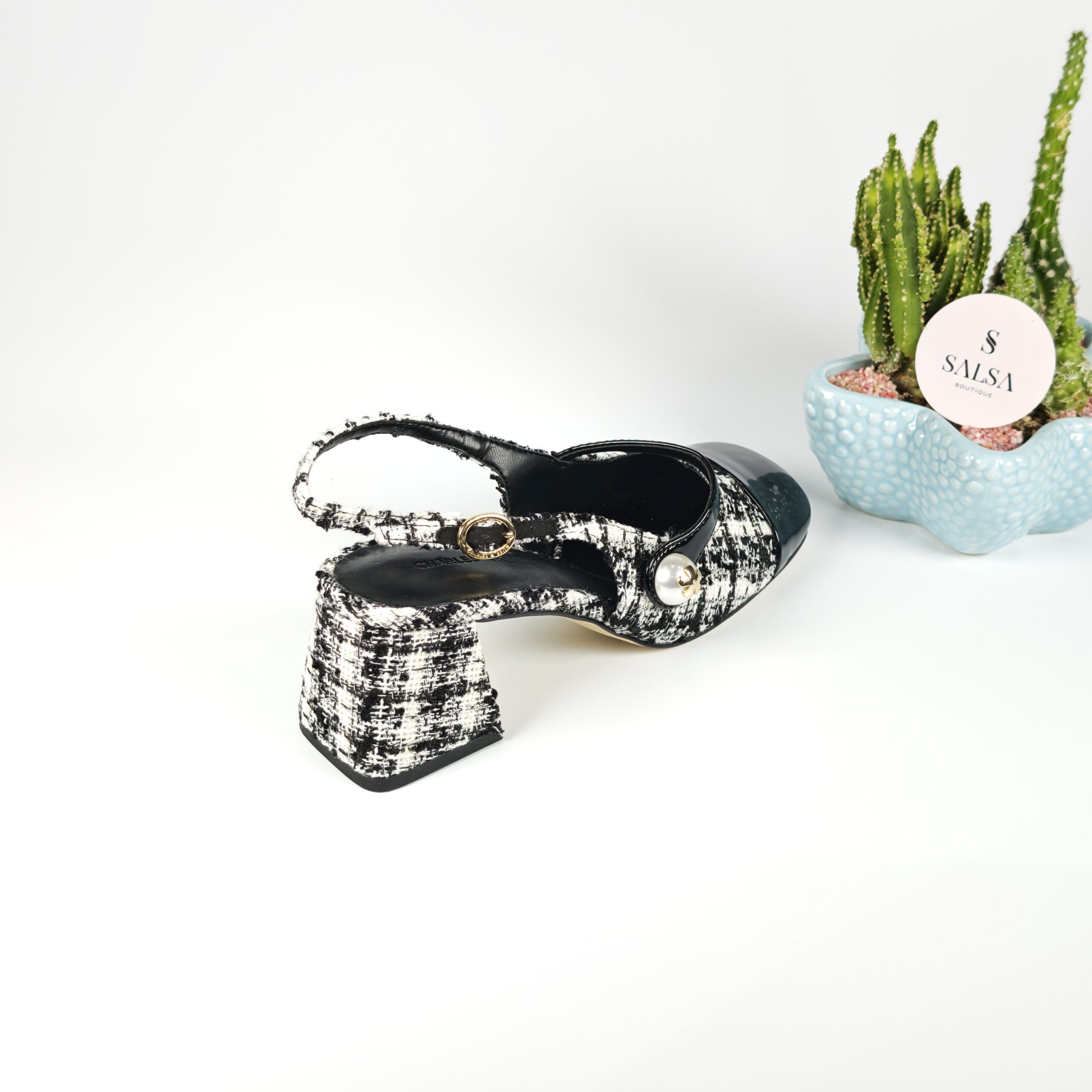 Giày slingback CNK mũi vuông quai đá - Ảnh 4